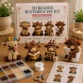 3D beaded DIY kit with cute animal ornaments, handmade craft set for creative gifts. - Highland Cow B