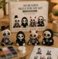 3D beaded skeleton DIY kit 4-piece set handmade craft hobby gift Halloween spooky decoration - Halloween Skeleton A