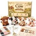 3D Beaded Cow DIY Kit, 4-piece cute animal handmade craft set with beads and instructions. - Cow Friends