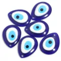 Blauwe hars boze oog druppel hangers voor handgemaakte DIY sieraden maken accessoires set - 25 mm x 30 mm / Koningsblauw Druppel