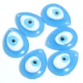 Blauwe hars boze oog druppel hanger bedels voor DIY sieraden maken ketting accessoires. - 25 mm x 30 mm / Lichtblauwe Druppel