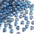 Perles de coeur en cristal bleu verre facettees perles en vrac pour bijoux DIY faits main - Bleu Encre