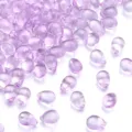 Cuentas de gota de vidrio morado claro, colgantes de cristal transparente para joyería de bricolaje. - Lavanda