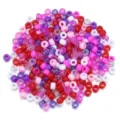 Perles en acrylique colorées en vrac pour bracelets DIY et fabrication de bijoux - 200pcs/Paquet / Couleurs de la Saint-Valentin violettes