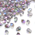 Cuentas sueltas de cristal en forma de gota para collares pendientes y accesorios hechos a mano. - Chapado en púrpura sombra