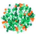 Perles acryliques grand trou forme tonneau pour bracelets faits main de bijoux - 200pcs/Paquet / Série Verte Solide