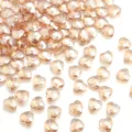 Faceted glass heart beads, champagne crystal loose beads for DIY handmade jewelry bracelets. - Silver Champagne