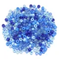 Perles tonneau acrylique grand trou pour creation bijoux bracelet DIY loisirs creatifs - 200pcs/Paquet / Série Bleue