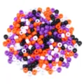Perles acryliques Halloween en vrac pour fabrication de bijoux et bracelets DIY, détails colorés. - 200pcs/Paquet / Palette d'Halloween unie