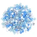 Perles en acrylique a grand trou colorees DIY bracelet artisanat fournitures de bijoux faits main - 200pcs/Paquet / Couleurs d'Hiver