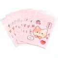 Pink Cartoon Ziplock Bags Cute Cat Pattern Resealable Plastic Packaging Bags For DIY Jewelry - 20 Pieces/Pack / Light Pink