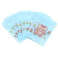 Blue checkered ziplock bag with cute cartoon bear pattern, perfect for packaging hair ties. - 20 Pieces/Pack / Blue