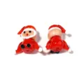 Perles en verre du Père Noël, perles en vrac lampwork rouges blanches pour bijoux. - Père Noël (T7052) / Env. 17x19mm