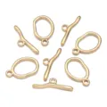 Gouden roestvrijstalen golvende toggle sluitingen, essentiële sieraden maken onderdelen. - Golvende Knebelversluiting / 1 set / Goud