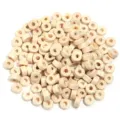Perles intercalaires en bois rondes en vrac DIY bracelet bijoux accessoires détails - 1000 Pièces/Paquet (6x3mm) / Couleur d'origine