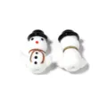 Perle de Verre Bonhomme de Neige Blanc Perle en Vrac DIY Bijou Accessoire Décoratif - Bonhomme de Neige avec Écharpe Colorée (T7052) / Env. 19x23mm