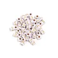 White acrylic square beads with gold letter C, DIY bracelet jewelry making accessories 100pcs. - Letter C / Outer Diameter Approx. 4.5mm, Hole Diameter Approx. 2mm