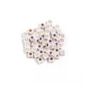 Acrylic square white gold letter loose beads DIY bracelet accessories wholesale 100pcs pack - Letter D / Outer Diameter Approx. 4.5mm, Hole Diameter Approx. 2mm