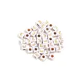 100pcs square white acrylic beads with gold letters diy bracelet accessories jewelry making supply - Letter E / Outer Diameter Approx. 4.5mm, Hole Diameter Approx. 2mm