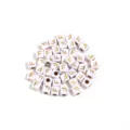 White square acrylic gold letter F beads for DIY bracelet jewelry crafting accessories. - Letter F / Outer Diameter Approx. 4.5mm, Hole Diameter Approx. 2mm