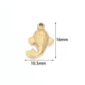 Gold Stainless Steel Fish Pendant Charm for DIY Necklace and Bracelet Making 16x10mm - 2 Pcs/Set / Gold Koi Fish