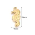 Gold stainless steel seahorse pendant DIY jewelry accessory charm component 20x10mm item - 2 Pcs/Set / Golden Seahorse