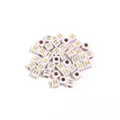Acrylic square white and gold letter H cube beads for DIY handmade bracelets and jewelry making. - Letter H / Outer Diameter Approx. 4.5mm, Hole Diameter Approx. 2mm