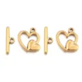 Gouden Roestvrij Staal Hart OT Sluiting DIY Sieraden Connector Armband Accessoire - Hartvorm Knebelversluiting
