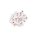 White acrylic square beads with gold symbols for diy handmade jewelry bracelet making supplies - Letter I / Outer Diameter Approx. 4.5mm, Hole Diameter Approx. 2mm
