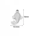 Stainless steel fish charm pendant DIY jewelry accessories 16x10.5mm for necklace bracelet - 2 Pcs/Set / Steel Color Koi Fish