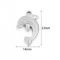 Stainless steel dolphin pendant charm for DIY jewelry necklace bracelet making accessories - 2 Pcs/Set / Steel Color Dolphin