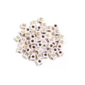 Acrylic square white gold letter beads for DIY handmade bracelets necklaces jewelry making supplies - Letter M / Outer Diameter Approx. 4.5mm, Hole Diameter Approx. 2mm
