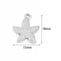 Stainless steel starfish pendant charm 18x15mm for DIY necklace bracelet jewelry making accessories. - 2 Pcs/Set / Steel Color Chubby Starfish