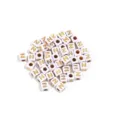 White and gold acrylic square letter beads variant for DIY bracelet and apparel accessories - Letter N / Outer Diameter Approx. 4.5mm, Hole Diameter Approx. 2mm