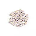 Acrylic square white beads with gold letters for DIY bracelet jewelry making accessories variant - Letter O / Outer Diameter Approx. 4.5mm, Hole Diameter Approx. 2mm