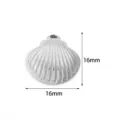 Stainless steel shell pendant 16mm metal charm for DIY necklace bracelet jewelry making. - 2 Pcs/Set / Steel Color Shell
