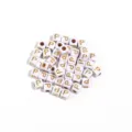 100pcs white acrylic square beads with gold letter p for diy jewelry bracelet making accessories - Letter P / Outer Diameter Approx. 4.5mm, Hole Diameter Approx. 2mm