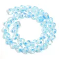 Blue millefiori glass heart beads for DIY charm bracelets and jewelry making accessories. - Length approx. 35cm, Size 10mm, Hole 1mm (approx. 35 Beads) / Transparent Blue