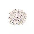 White square acrylic beads with gold letter Q, DIY handmade bracelet jewelry making accessories. - Letter Q / Outer Diameter Approx. 4.5mm, Hole Diameter Approx. 2mm