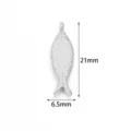 Stainless steel silver fish pendant charm for DIY necklace bracelet jewelry making variant. - 2 Pcs/Set / Steel Color Salted Fish