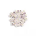 White square acrylic letter U beads gold print DIY bracelet jewelry making accessories 100pcs - Letter U / Outer Diameter Approx. 4.5mm, Hole Diameter Approx. 2mm