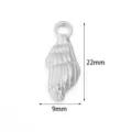 Stainless steel wing pendant metal DIY jewelry accessory 22x9mm steel color charm - 2 Pcs/Set / Steel Color Conch