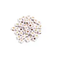 100pcs White Acrylic Cube Letter Beads Gold Foil DIY Bracelet Jewelry Making Accessories - Letter V / Outer Diameter Approx. 4.5mm, Hole Diameter Approx. 2mm