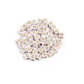 White acrylic square letter beads for DIY bracelets, necklaces and fashion jewelry accessories. - Letter W / Outer Diameter Approx. 4.5mm, Hole Diameter Approx. 2mm