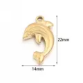 Stainless steel gold dolphin pendant charm for DIY necklace bracelet jewelry accessories - 2 Pcs/Set / Gold Dolphin