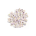 Acrylic square white base gold letter loose beads DIY bracelet jewelry making accessories - Letter Z / Outer Diameter Approx. 4.5mm, Hole Diameter Approx. 2mm