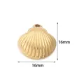 Gold stainless steel shell pendant charm for DIY jewelry making, 16mm size accessory. - 2 Pcs/Set / Golden Shell