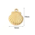 Golden stainless steel seashell pendant DIY jewelry making accessory charming sea animal charm - 2 Pcs/Set / Gold Scallop