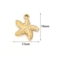 Gold stainless steel starfish pendant charm for DIY necklace bracelet jewelry making accessories. - 2 Pcs/Set / Gold Big Chubby Starfish