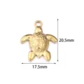 Stainless Steel Turtle Pendant Gold Color DIY Jewelry Accessory Charm 20.5x17.5mm - 2 Pcs/Set / Gold Big Turtle